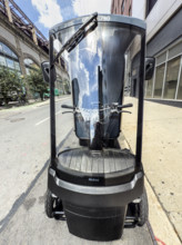 Amazon electric-assisted cargo bike by Mobea parked on street,  Manhattan, New York City, New York,