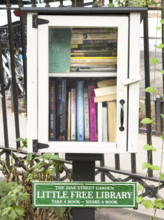 Little Free Library, Jane Street Garden, West Village, Manhattan, New York City, New York, USA