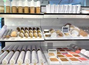 Cosmetics display, RMS brand, Bluemercury store interior, Tribeca, Manhattan, New York City, New
