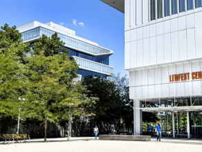 Lenfest Center For the Arts (foreground), Henry R. Kravis Hall (background), building exterior,
