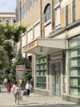 Morgan Stanley Children's Hospital, building exterior and sidewalk scene, New York-Presbyterian