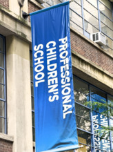 Professional Children's School, a college-preparatory school, building exterior detail, 132 West