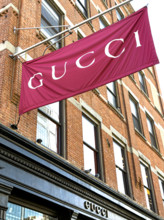 Gucci retail store, building exterior detail, 400 West 14th Street, Meatpacking District,