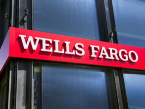 Wells Fargo retail bank, building exterior detail, 8th Avenue and 14th Street, Chelsea, Manhattan,