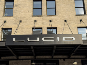 Lucid Studio, showroom exterior detail, 2 9th Avenue, Meatpacking District, Manhattan, New York