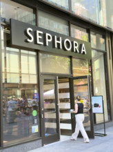 Sephora retail store, building exterior, Manhattan West, New York City, New York, USA