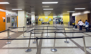 Peter Pan Bus Lines departure area, Port Authority Bus Terminal, 625 Eighth Avenue, Manhattan, New