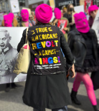 Demonstrators participating in "No Kings" Protest March, Manhattan, New York City, New York, USA,