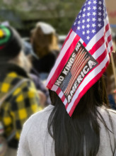 Demonstrators participating in "No Kings" Protest March, Manhattan, New York City, New York, USA,