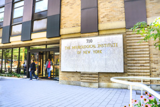 Neurological Institute of New York, building exterior detail, New York-Presbyterian