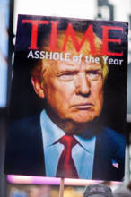Demonstrators participating in "No Kings" Protest March, Times Square, Manhattan, New York City,