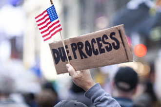 Demonstrators participating in "No Kings" Protest March, Times Square, Manhattan, New York City,