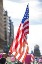 Demonstrators participating in "No Kings" Protest March, Times Square, Manhattan, New York City,