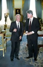 U.S. President Bill Clinton with Israeli Prime Minister Yitzhak Rabin, White House, Washington, D.C