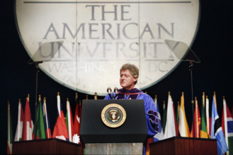 U.S. President Bill Clinton delivering speech at the American University, Washington, D.C., USA,
