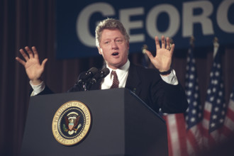 U.S. President Bill Clinton delivering an address to business leaders, Atlanta, Georgia, USA,