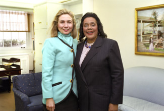 U.S. First Lady Hillary Clinton with civil rights leader Coretta Scott King, Washington, D.C., USA,