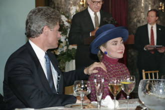 U.S. President Bill Clinton and U.S. First Lady Hillary Rodham Clinton attending inaugural