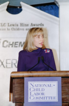 U.S. First Lady Hillary Rodham Clinton participating in the National Child Labor Committee Lewis