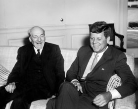U.S. President John F. Kennedy meeting with Former British Prime Minister and Labour Party Leader,