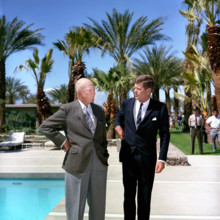 U.S. President John F. Kennedy with former U.S. President Dwight D. Eisenhower, Palm Springs,