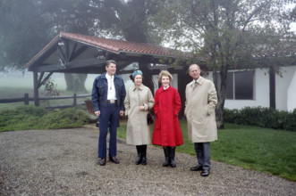 U.S. President Ronald Reagan, Queen Elizabeth II, U.S. First Lady Nancy Reagan and Prince Phillip,