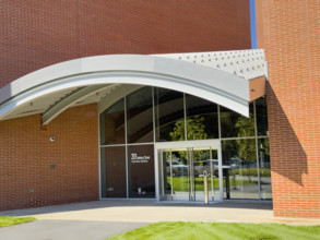 Edward and Joyce Linde Music Building, building exterior detail, Massachusetts Institute of