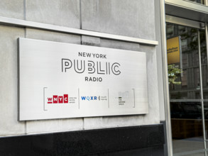 New York Public Radio, WNYC, WQXR, building exterior detail, 160 Varick Street, New York City, New