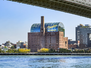 Former Domino Sugar Factory, now a mixed-use building called The Refinery, along East River,