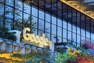 Google corporate office building at night, St. John's Terminal, 550 Washington Street, Hudson