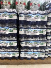 Bottled water stacked on pallet