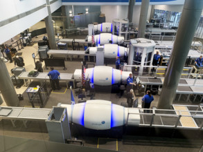 TSA security area, Manchester–Boston Regional Airport, Manchester, New Hampshire, USA