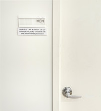 Sign for public bathroom allowing all persons the right to use single-sex facility consistent with