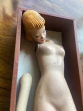 1940's miniature mannequin sewing doll used by clothing pattern makers to promote the use of their