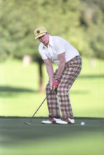 U.S. President Ronald Reagan playing golf at the Annenberg estate, Rancho Mirage, California, USA,