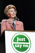 U.S. First Lady Nancy Reagan speaking at  "Just Say No" rally, Los Angeles, California, USA,