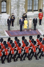 Prince Charles, U.S. President Ronald Reagan, Queen Elizabeth II, U.S. First Lady Nancy Reagan  and