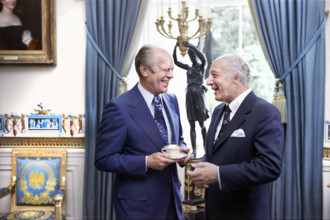 U.S. President Gerald R. Ford talking with Walter Scheel, President of the Federal Republic of