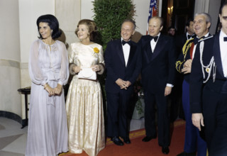 U.S. President Gerald R. Ford, U.S. First Lady Betty Ford, and Prime Minister and Mrs. Yitzhak