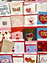 Display of Valentine's Day cards, Target department store, Tribeca, Manhattan, New York City, New