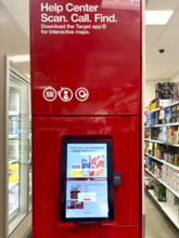 In-store interactive Help Center kiosk, Target department store, Tribeca, Manhattan, New York City,