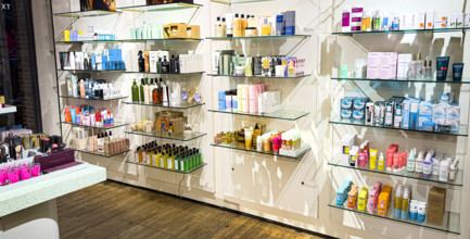 Cosmetics and skin care products, Anthropologie Store, Chelsea Market, Manhattan, New York City,