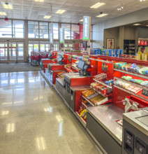 Self check-out counters , Target Department Store, Boca Raton, Florida, USA