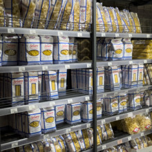 Setaro pasta products on display in grocery store