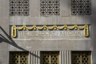 The Waldorf Astoria, luxury hotel and condominium residence, building exterior detail, Lexington