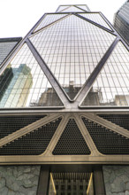 JPMorgan Chase office building, building exterior detail, low angle view, Madison Avenue,