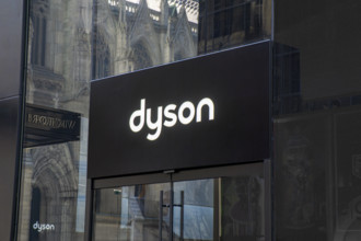 Dyson retail store, building exterior detail, 640 Fifth Avenue, Manhattan, New York City, New York,