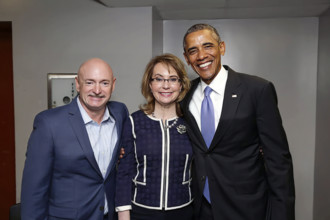 U.S. President Barack Obama meeting with former Arizona Representative Gabby Giffords and husband