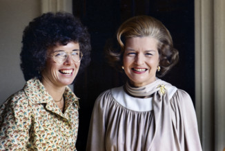 American tennis player Billie Jean King and U.S. First Lady Betty Ford meeting in the White House
