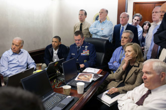 U.S. President Barack Obama and U.S. Vice President Joseph Biden, along with members of the